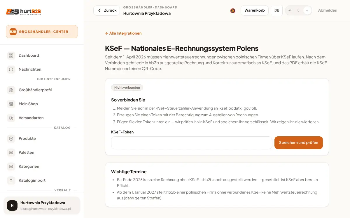 Bildschirm: KSeF: Rechnungen gehen automatisch ins System