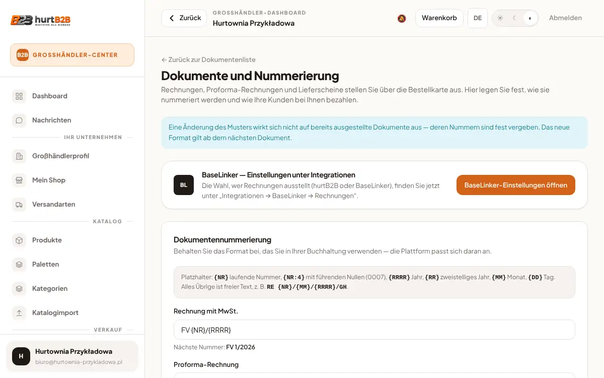 Bildschirm: Zahlungen und Rechnungsnummern